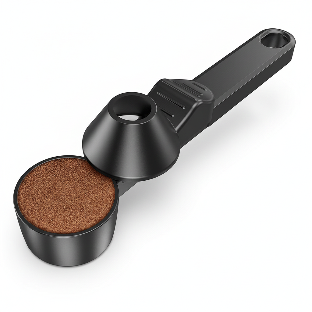 New No Spill Coffee Scoop Reusable Protein Powder Spoon Sliding Spoon Funnel for Milk&Supplements Kitchen Gadgets